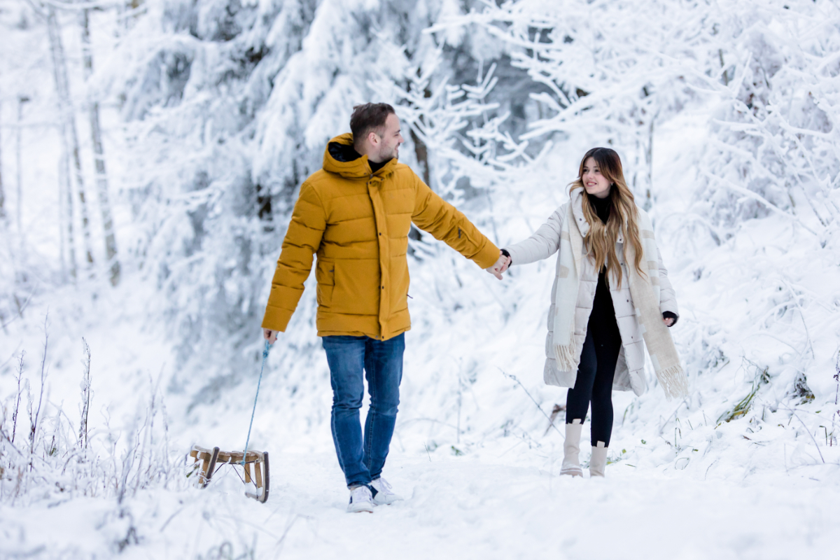 Paarshooting in Loerrach Schopfheim beim Fotograf im Schnee 